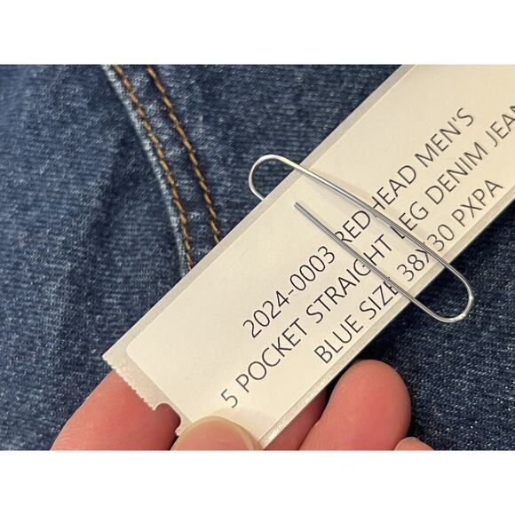 Red Head Brand Co. Men's Size 38x30 Blue Dark Wash Denim Classic 5 Pocket Jeans - Picture 2 of 8